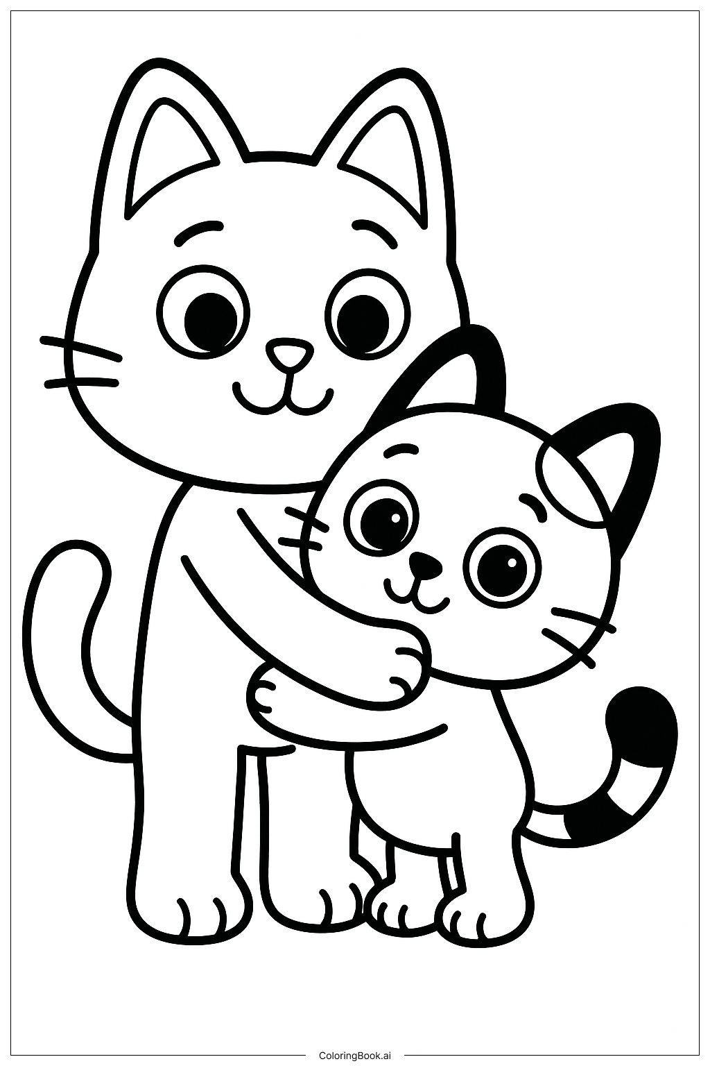  Gabby Cat Hugging Pandy Paws Coloring Page 