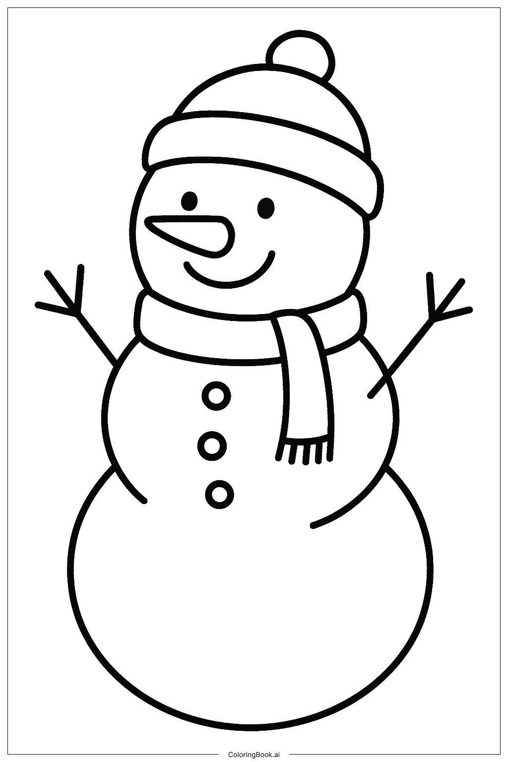  웃는 눈 오는 날 눈사람 색칠공부 페이지 