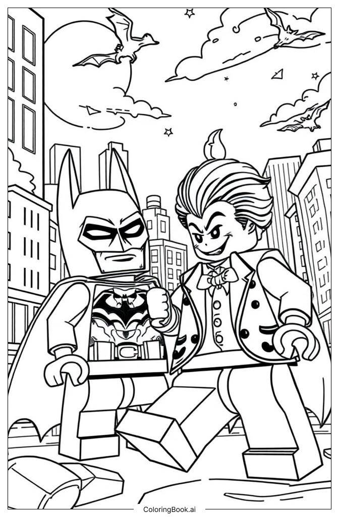  Lego Batman vs. Joker Showdown Coloring Page 