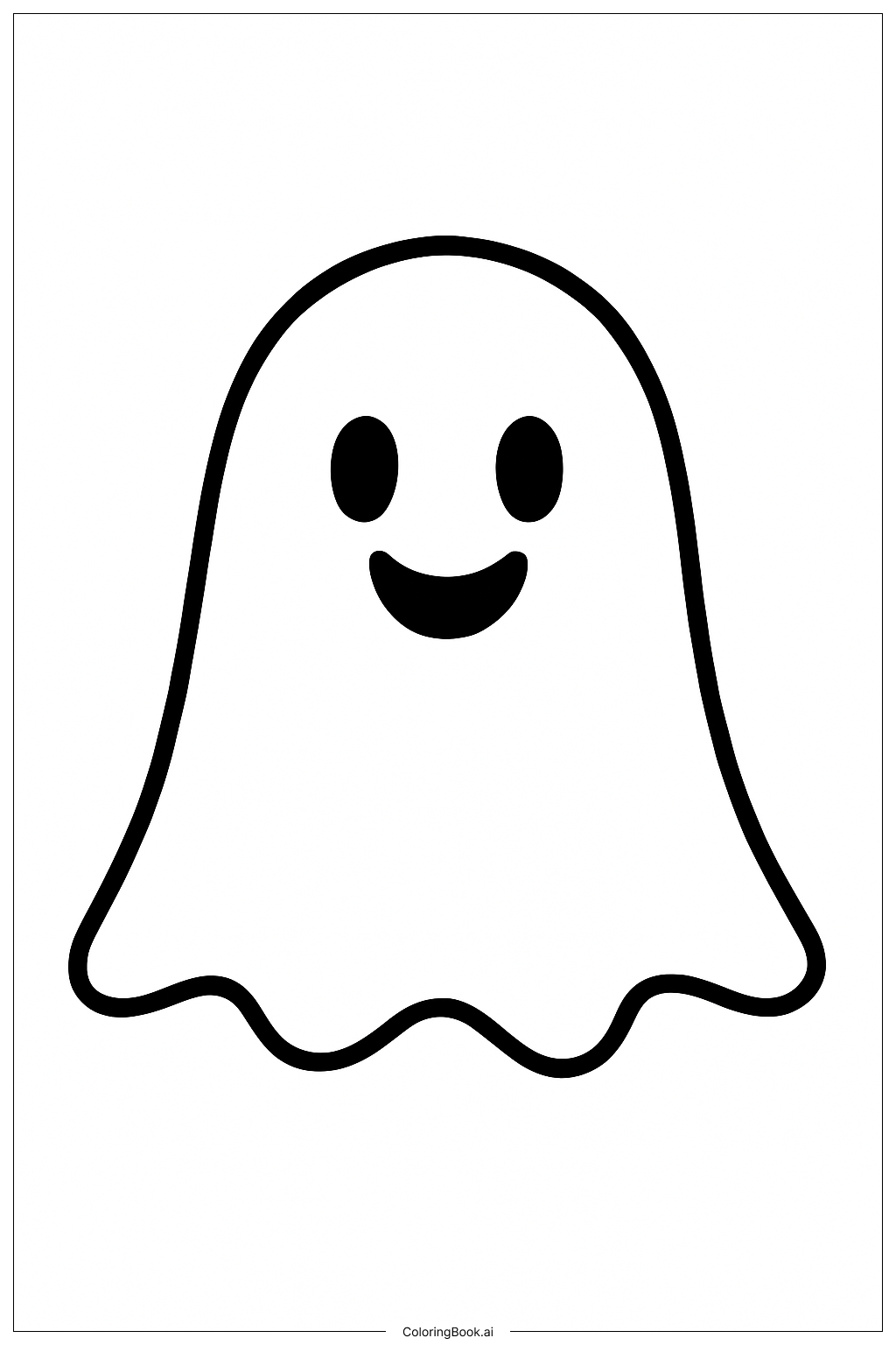  Ein niedlicher, gruseliger Geist für Halloween 2025 Ausmalseite 