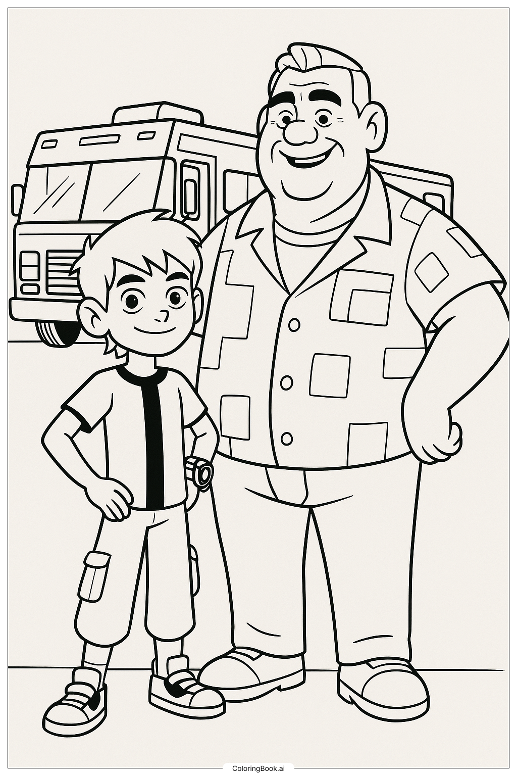Ben 10 與爺爺 Max著色頁