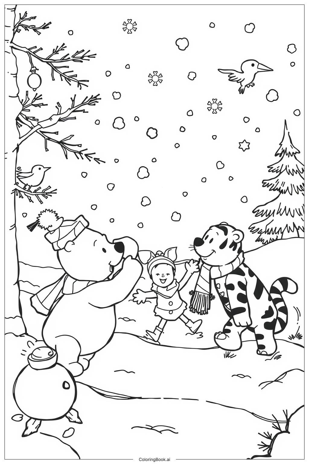  winnie the pooh friends picnic-2 Coloring Page 