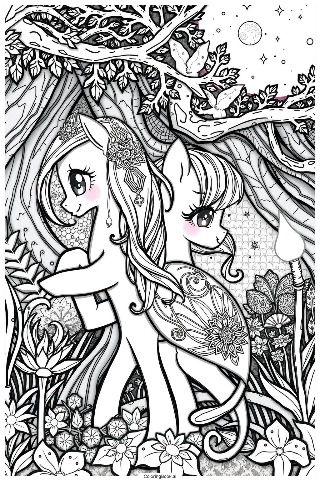  Page de coloriage Mes Petite Poneys Aventures d'Amitié dans les Bois 