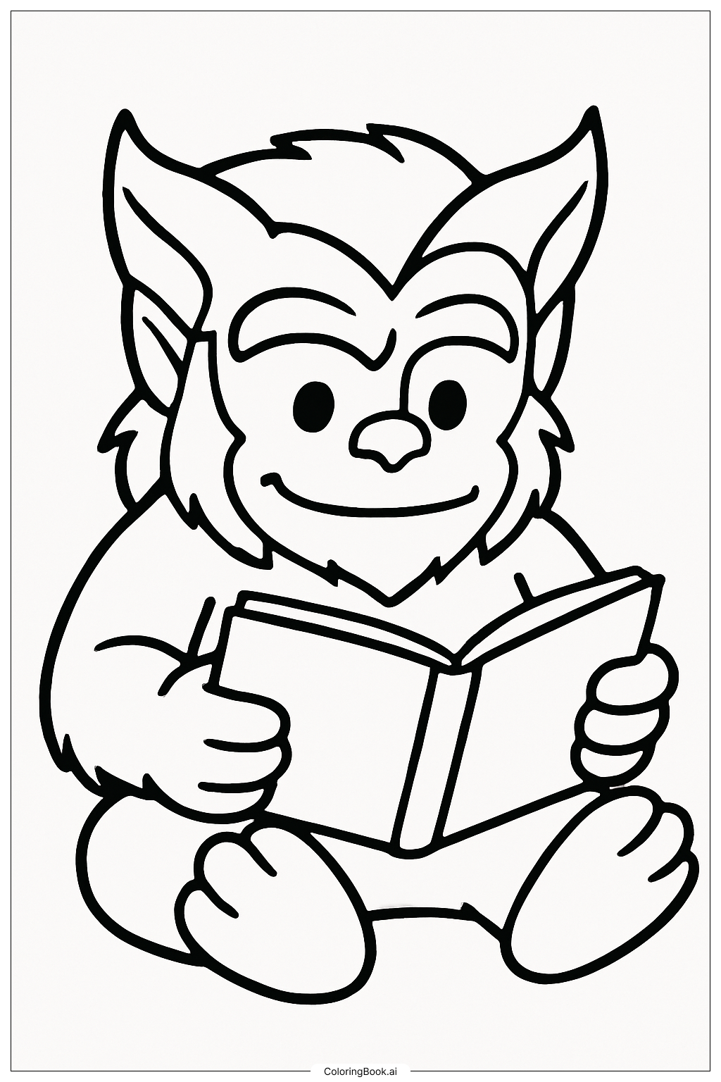  Página para colorear de Lindo Bestia de los X-Men Leyendo 