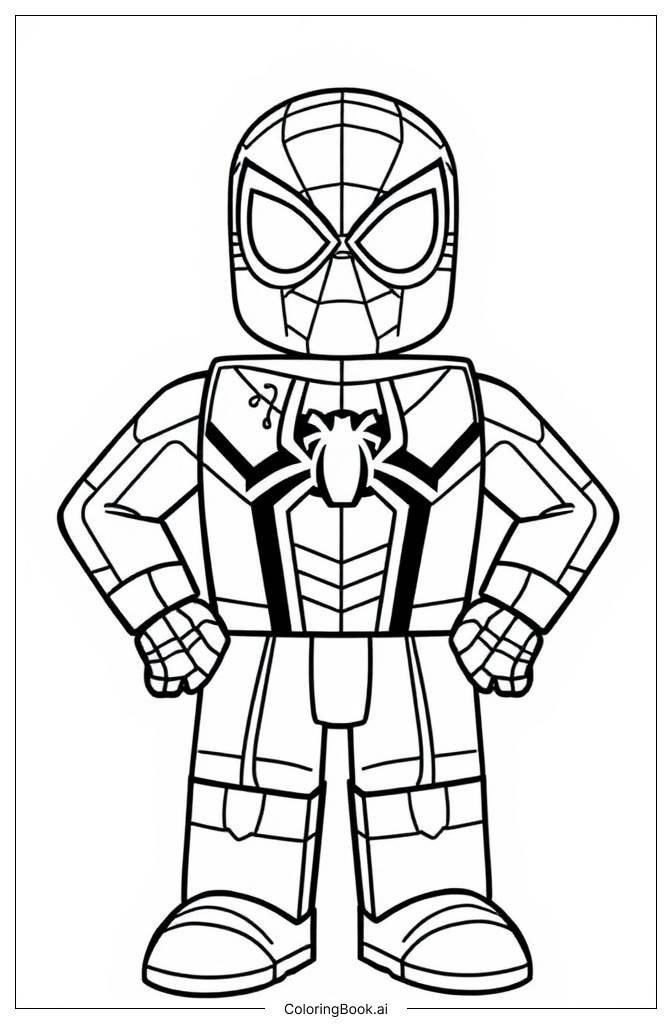  Página para colorir de Roblox Homem-Aranha 