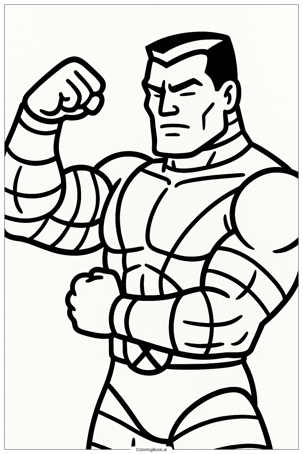  Página para colorear de X-Men Colossus Flexionando el Brazo 