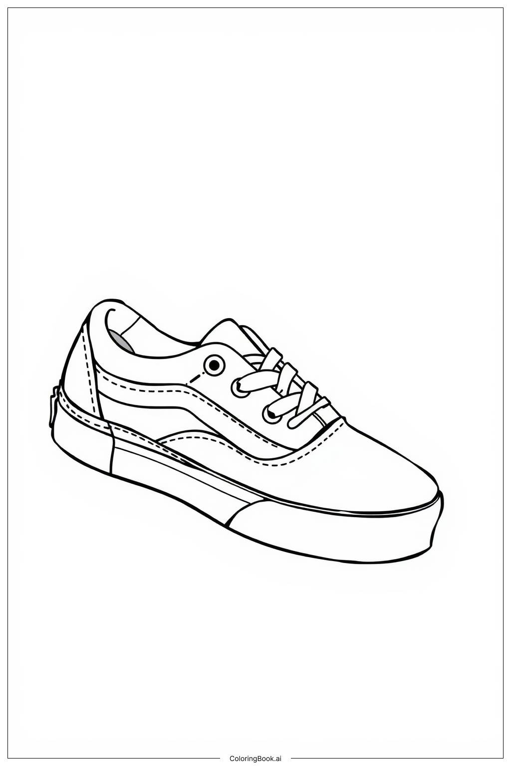  Página para colorir de Tênis Vans com Cadarços 