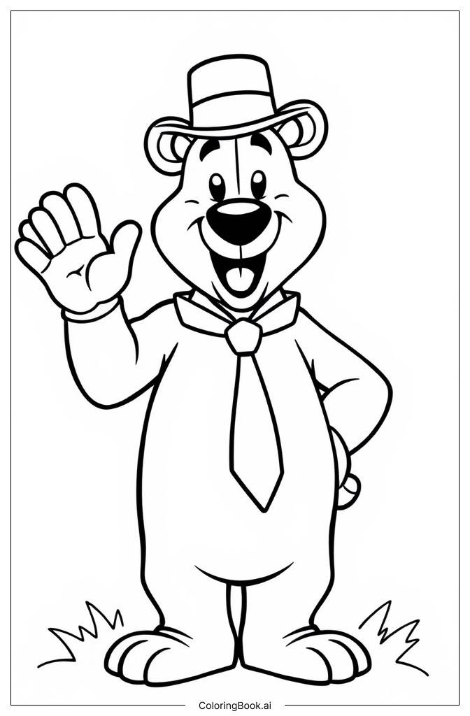  Página para colorear de Yogi Bear 