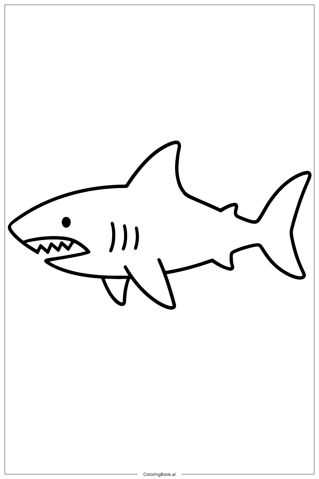  Megalodon Seitenansicht Ausmalseite 