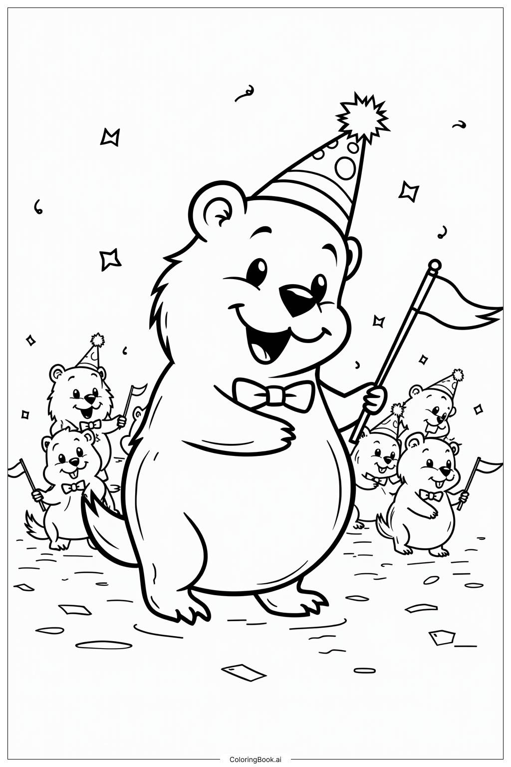  Ground Hog Festival Groundhogs Day Parade Coloring Page 