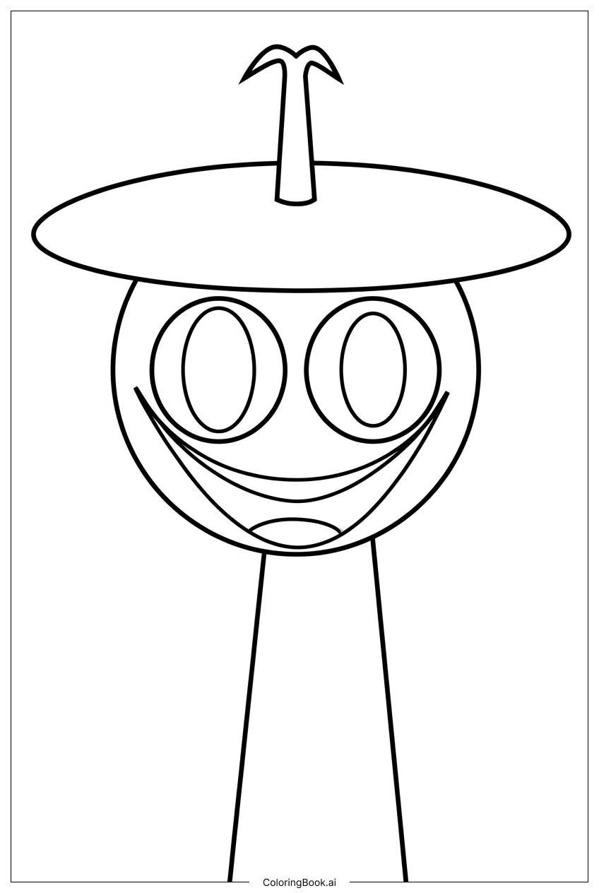 Page de coloriage Le Barde au Chapeau-Champignon de Sprunki Rit Avant le Spectacle