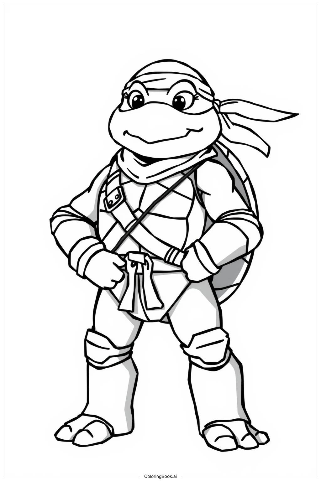  Page de coloriage entraînement de la tortue ninja dans leur repaire 