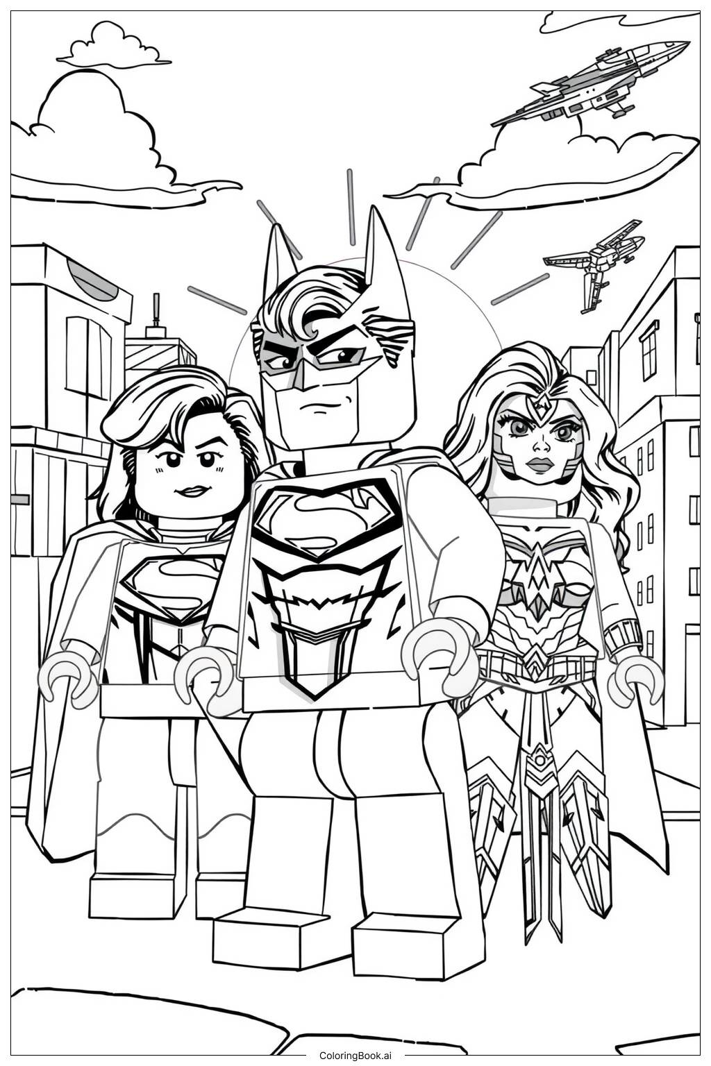  Lego Justice League Heroes Team-Up-2 Coloring Page 