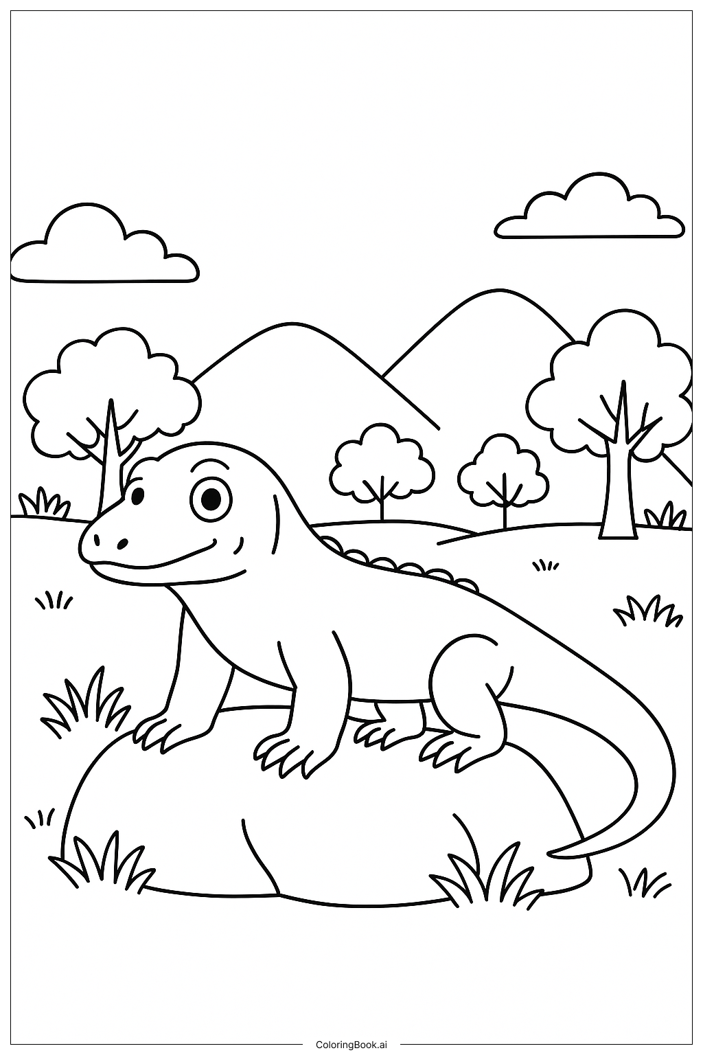  Komodowaran im Komodo-Nationalpark Ausmalseite 
