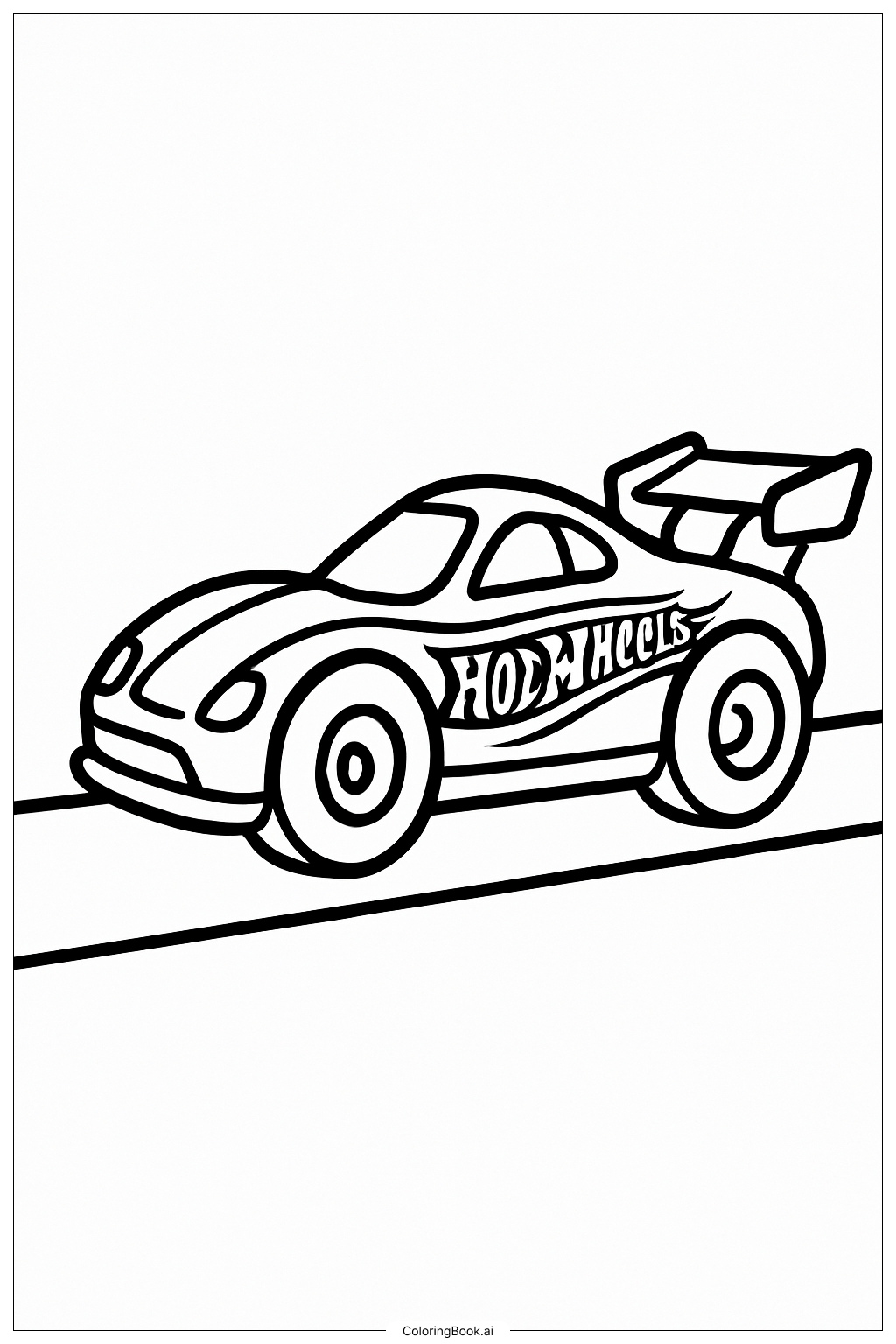  Hot Wheels Car On A Straight Track Coloring Page 