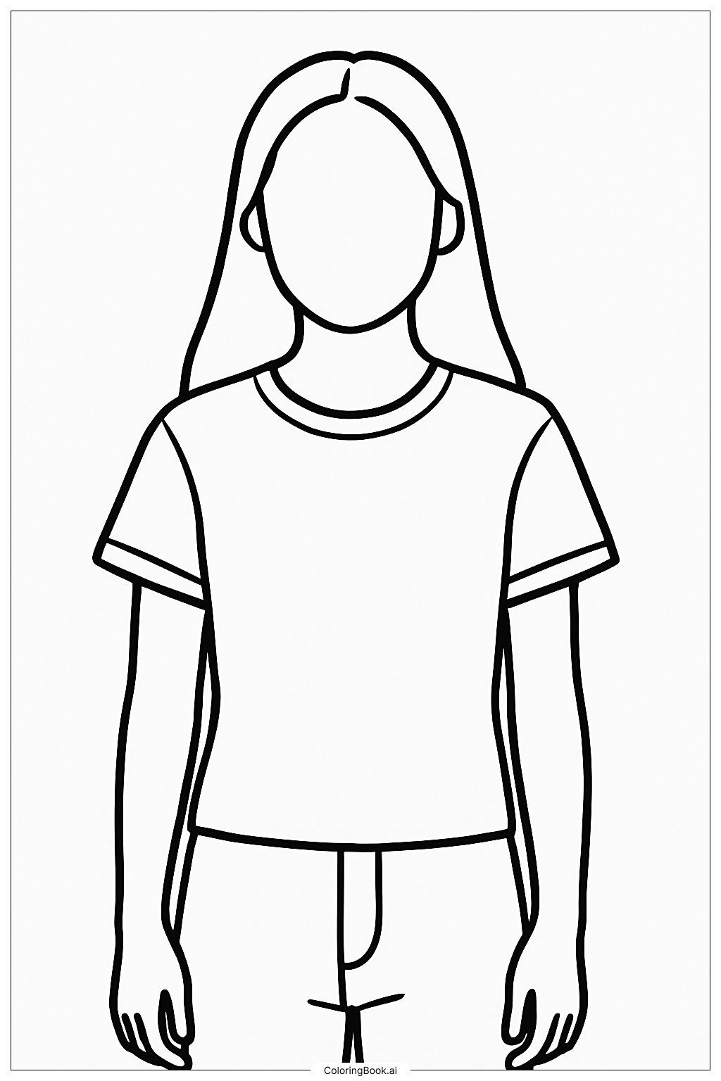  Olivia Rodrigo In A Simple T-Shirt Coloring Page 