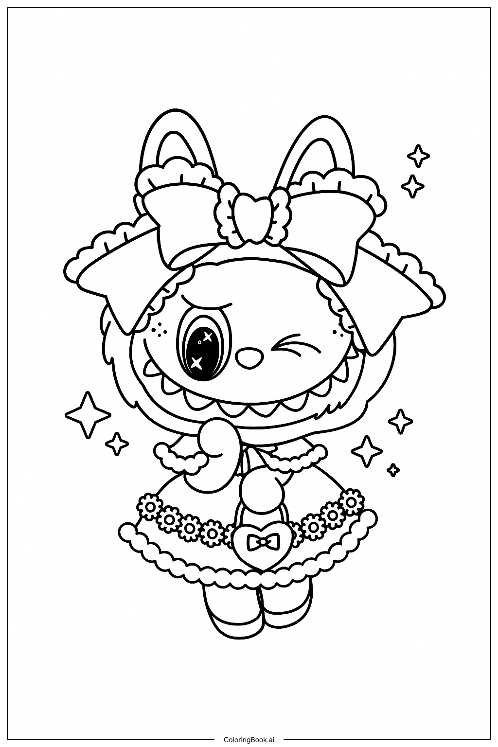  魔法拉布布公主填色页 