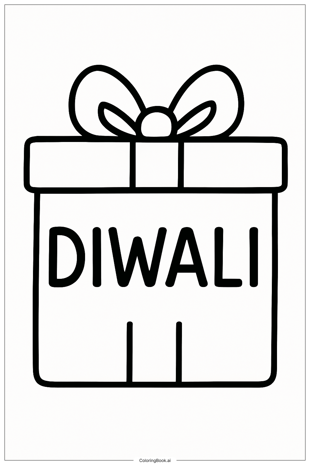 Diwali Geschenkbox Ausmalseite
