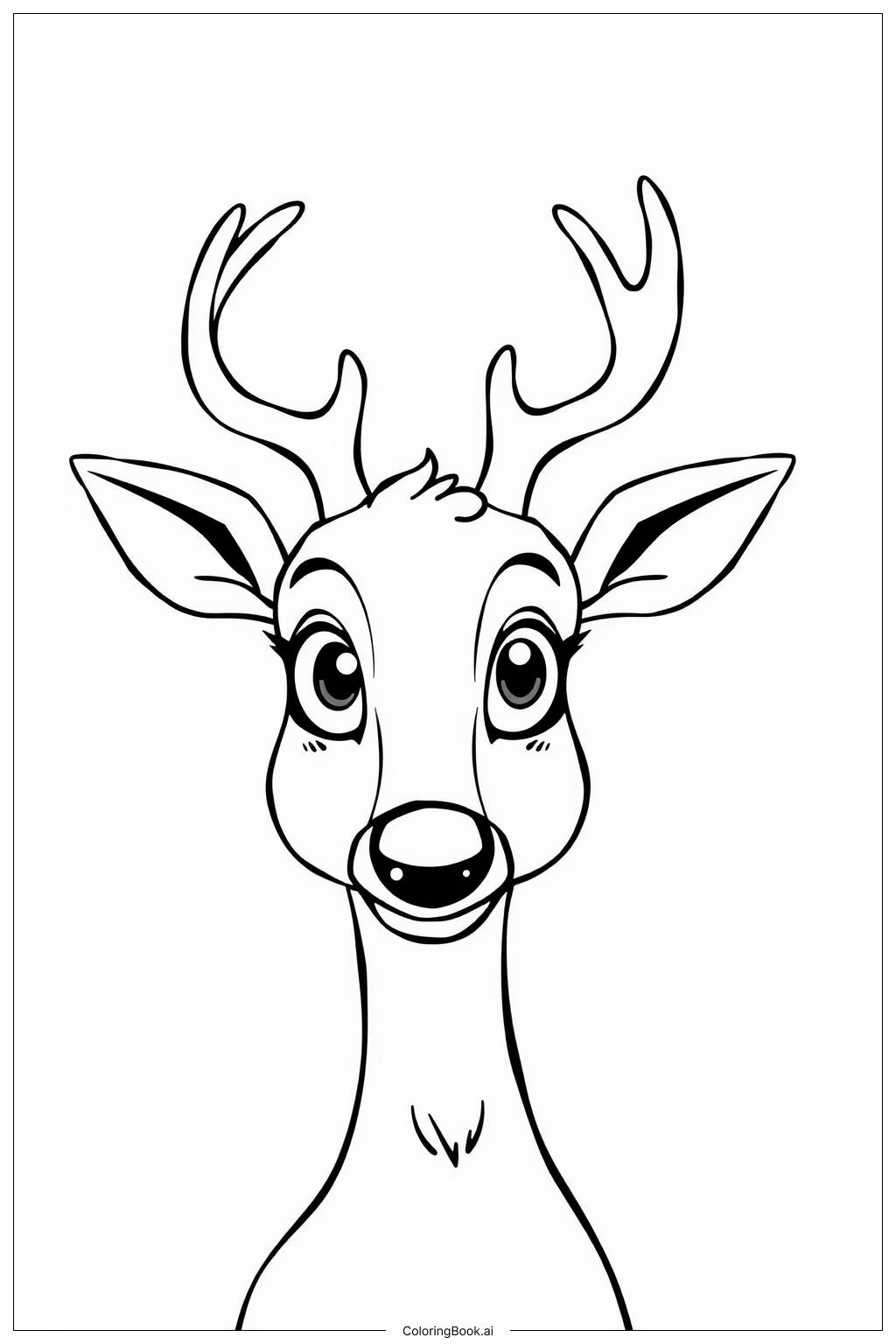  Page de coloriage Portrait de Cerf Majestueux 