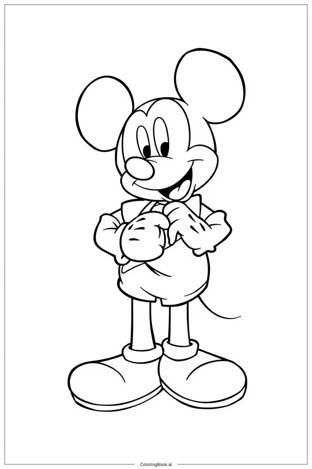  Página para colorear de Tarjeta de San Valentín de Mickey Mouse 