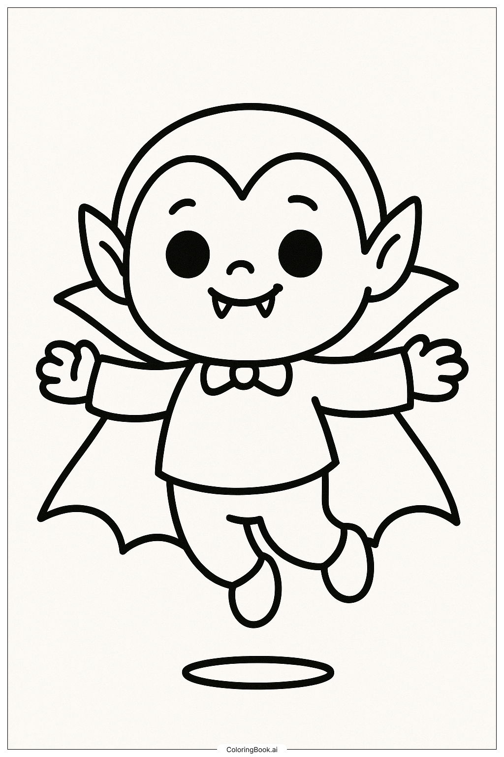 Página para colorir de Vampiro Flutuando no Ar