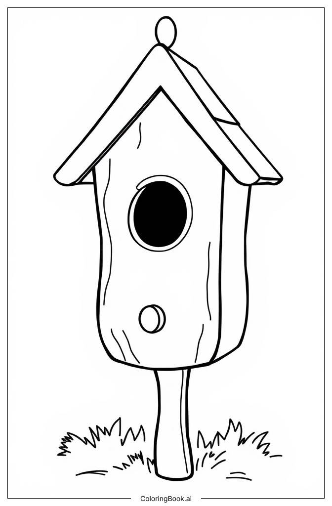  Bird House Coloring Page 