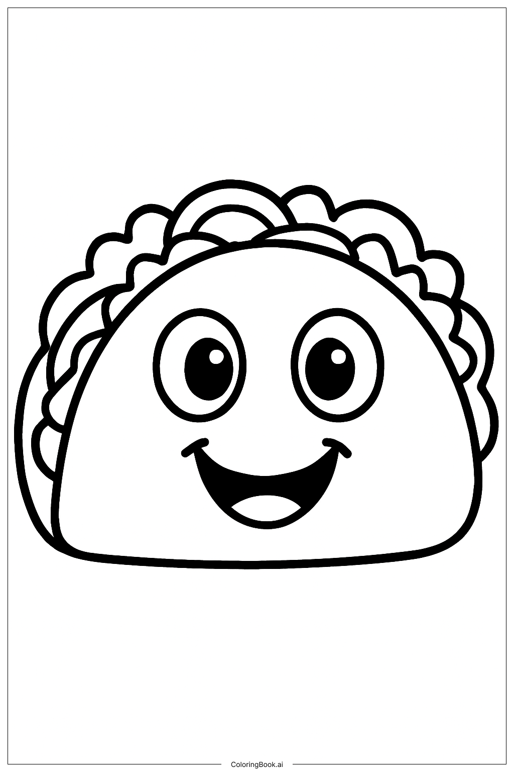  Monat des hispanischen Erbes lächelnder Taco Ausmalseite 