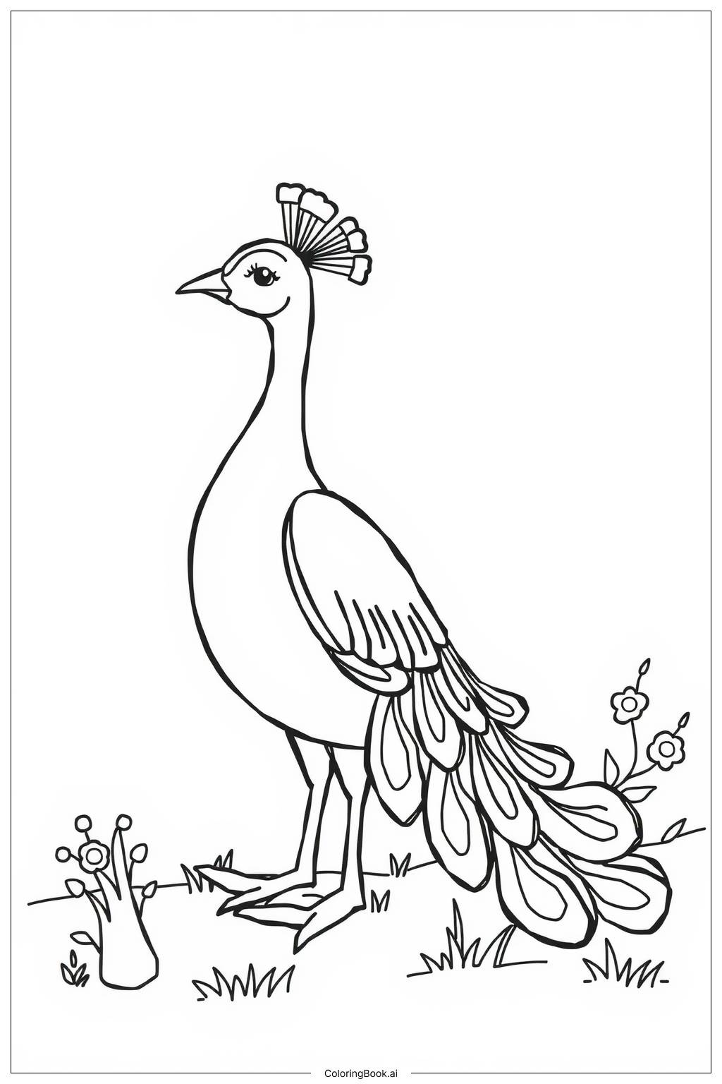  peacock with intricate feather patterns Coloring Page 