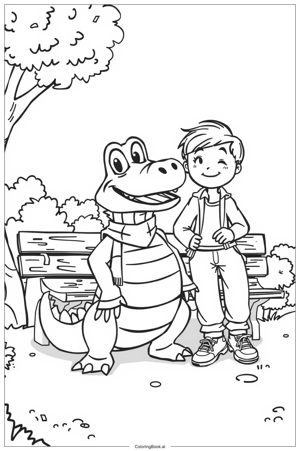  Página para colorir de A Jornada de Amizade de Lyle Lyle Crocodilo 