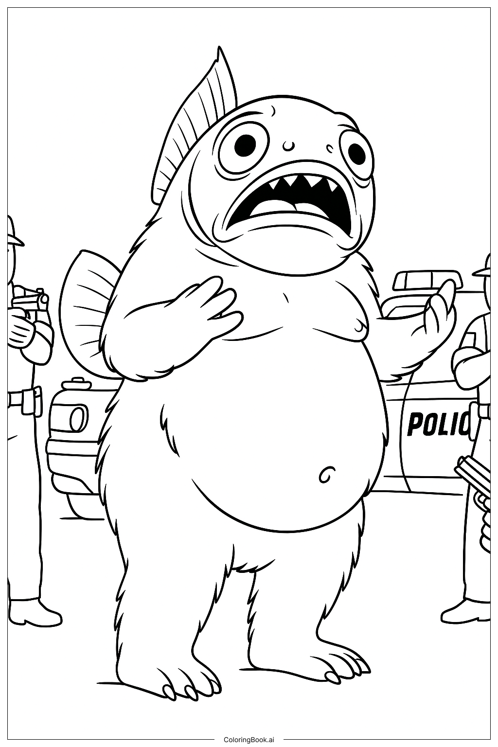 Tripy Trophy Standing by Police Coloring Page 
