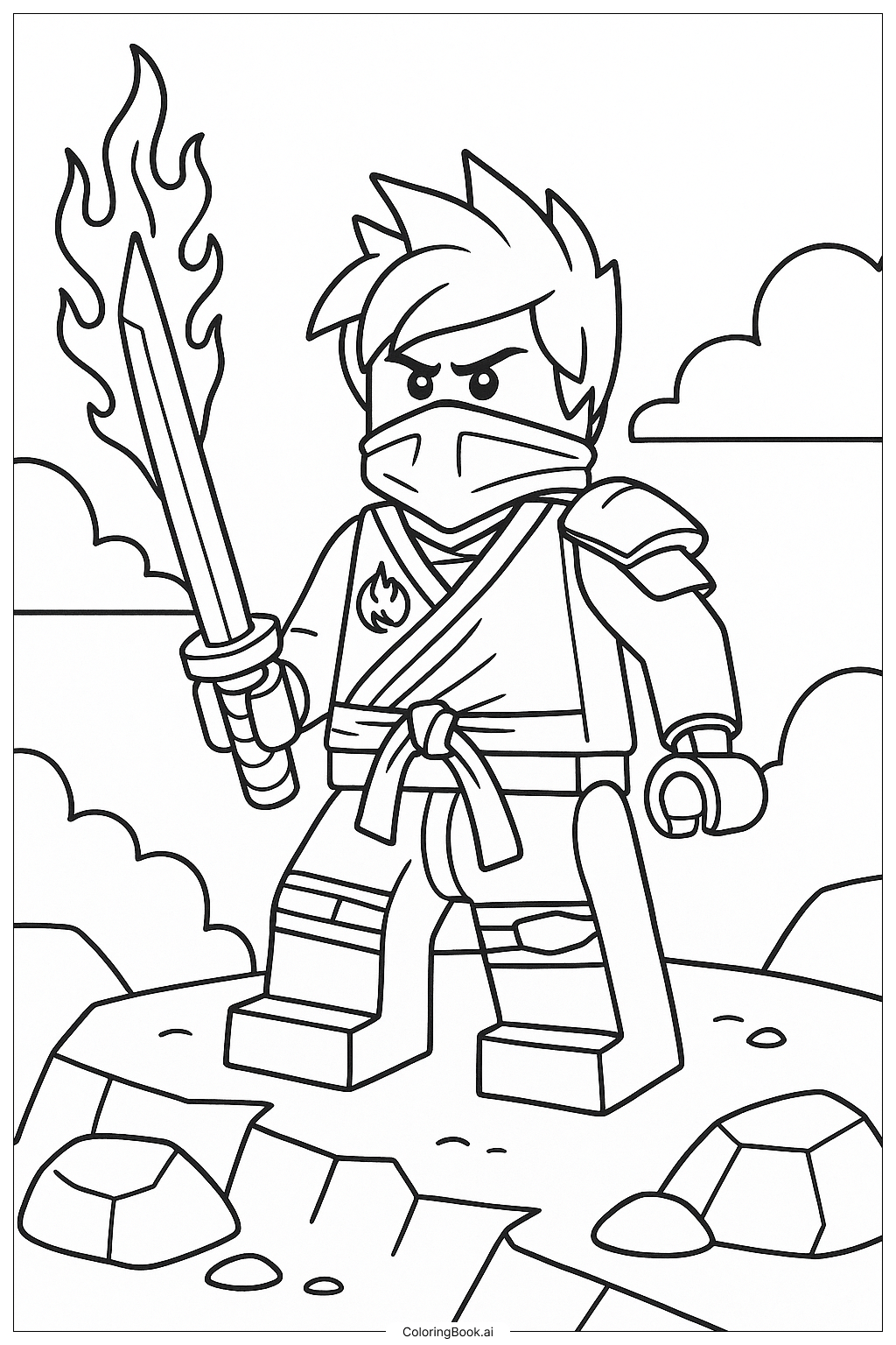 Ninjago Kai With His Fire Sword