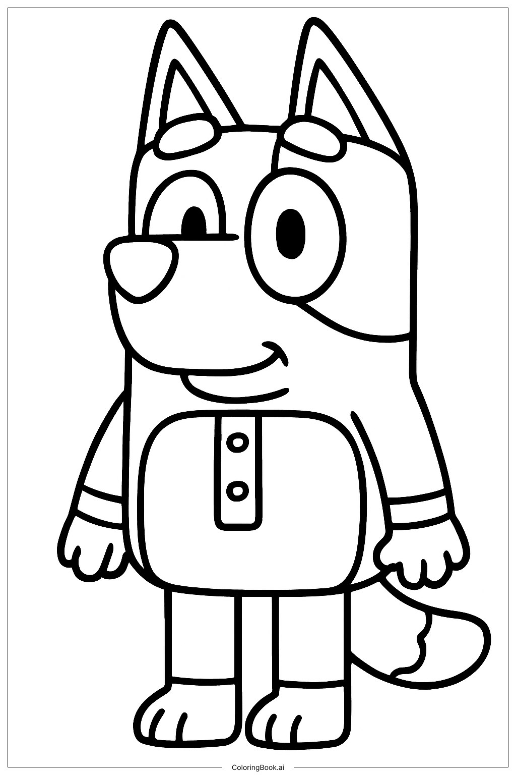  Página para colorear de Bluey en su pijama 