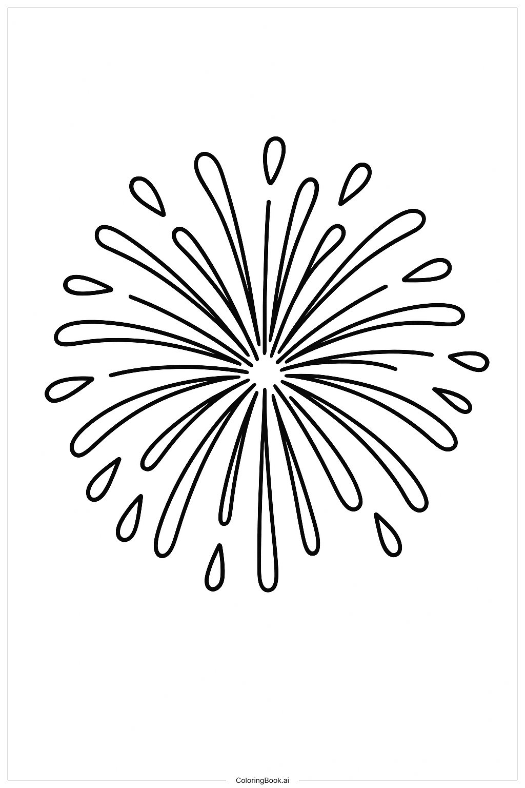 Big Round Firework Coloring Page