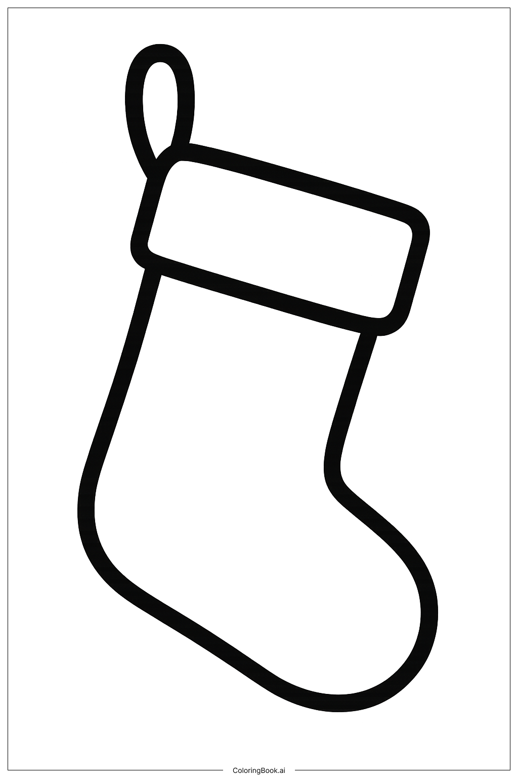  Empty Stocking Hanging填色页 