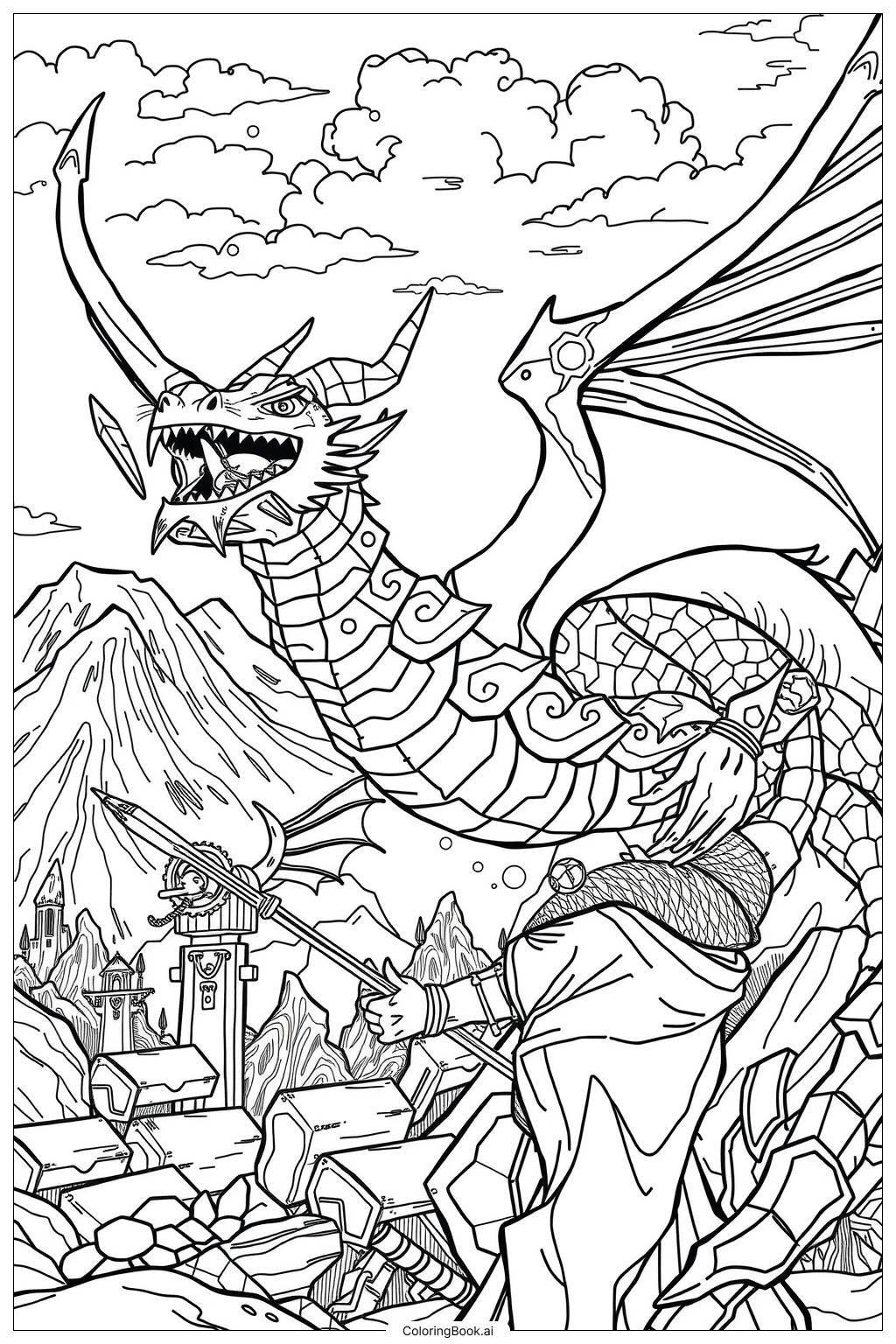  Página para colorear de Lección de Entrenamiento de Dragones-2 