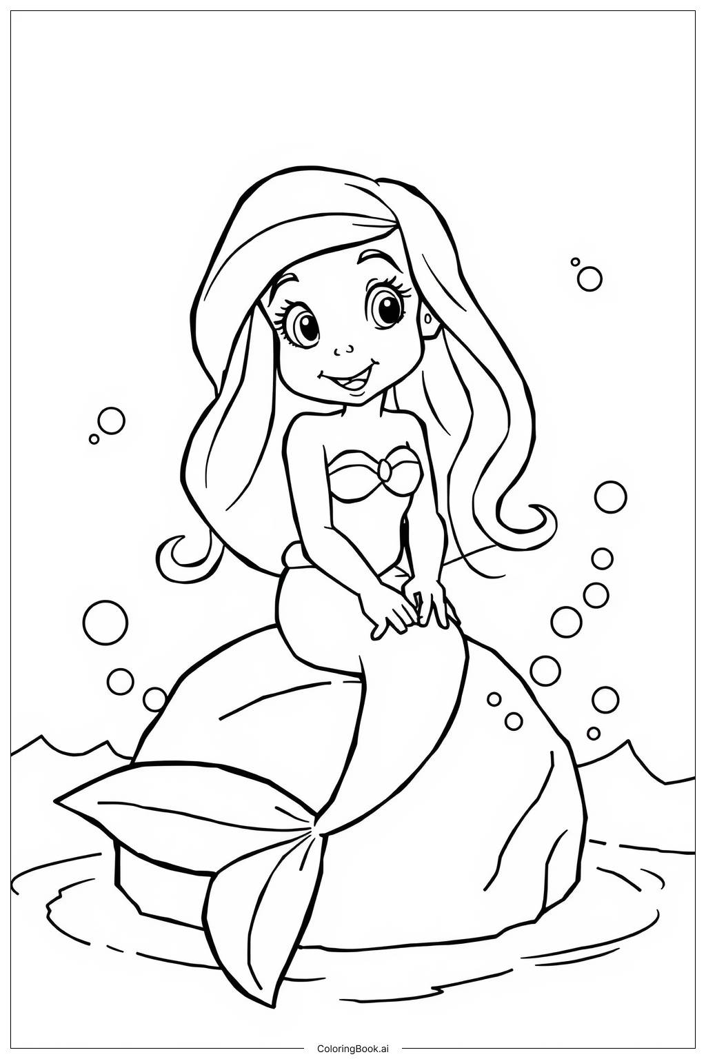  Page de coloriage La Petite Sirène Mélodie 