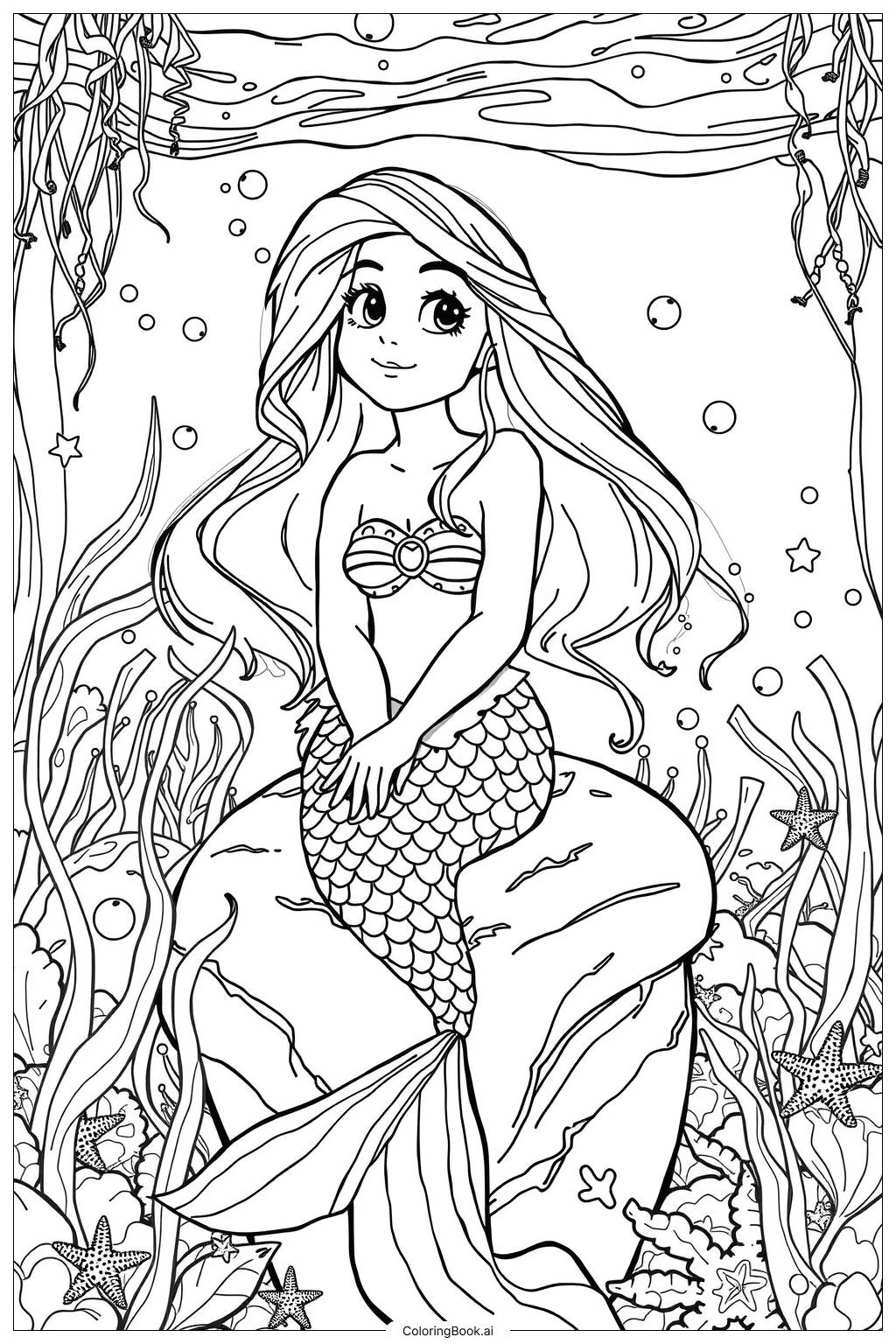  Page de coloriage La Petite Sirène Melody 