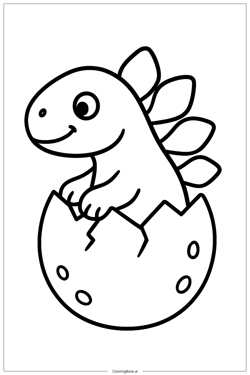 Baby Stegosaurus schlüpft Ausmalseite