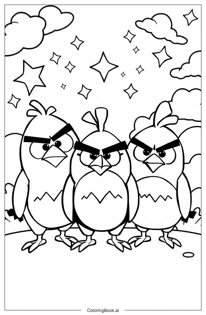  Página para colorear de Angry birds 