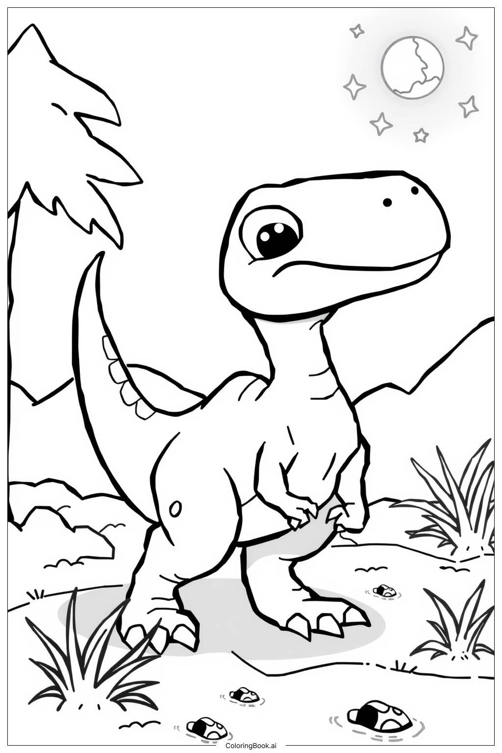  Jurassic World Indoraptor in the Night Coloring Page 