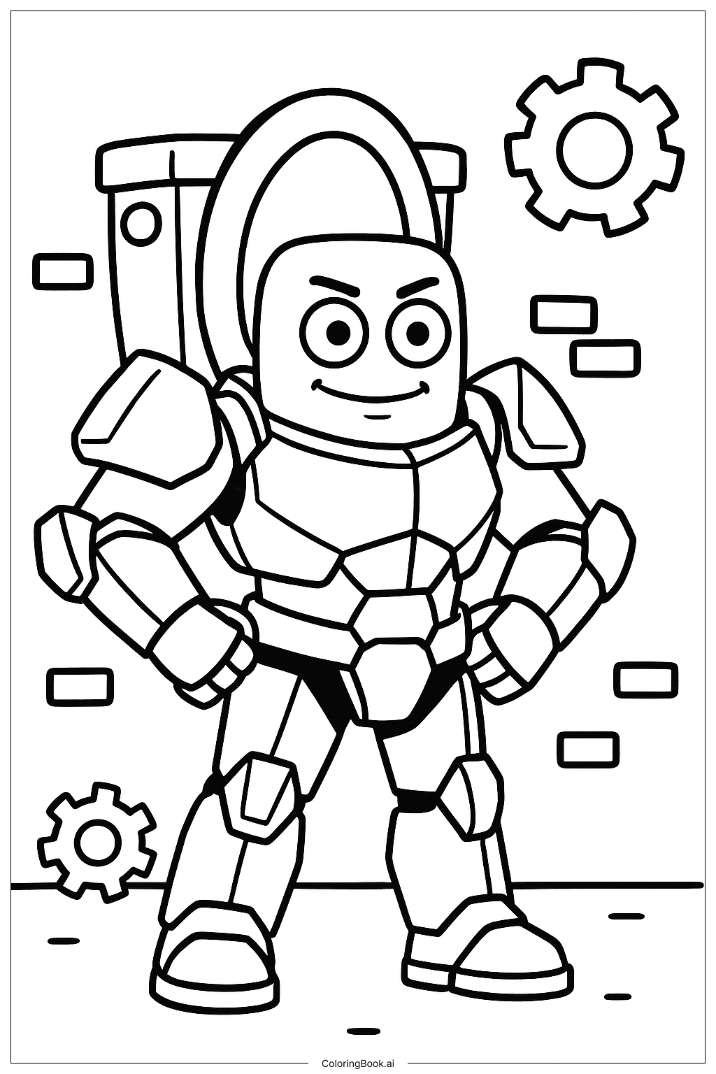  Page de coloriage Skibidi Toilet avec armure améliorée 