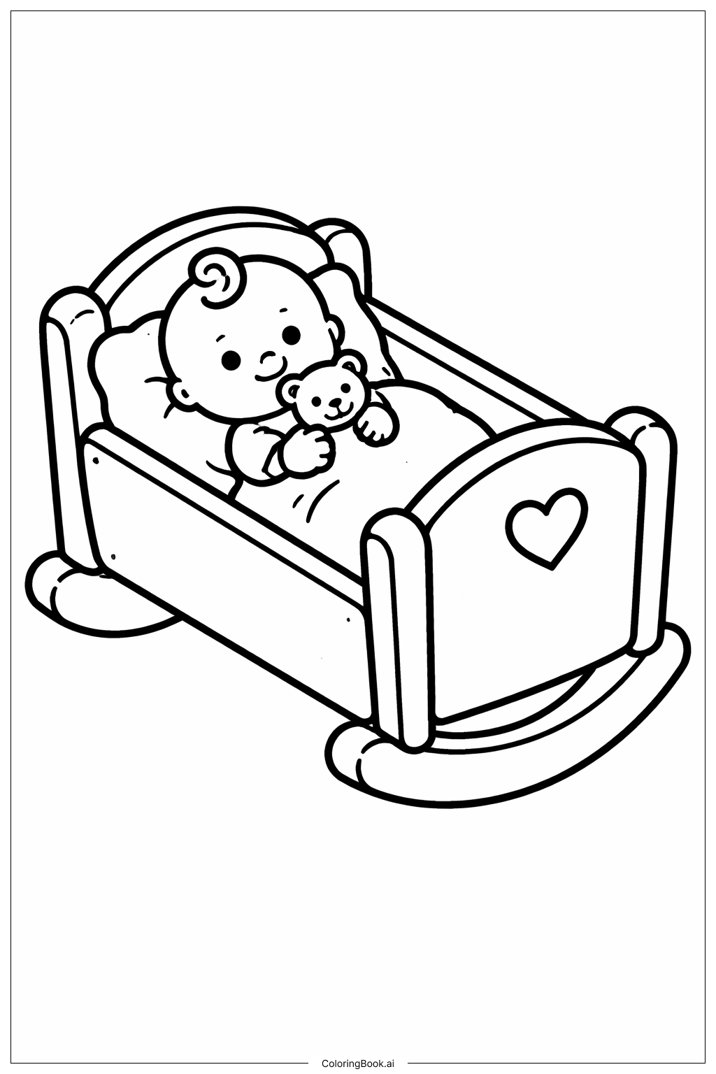 摇篮里的娃娃填色页