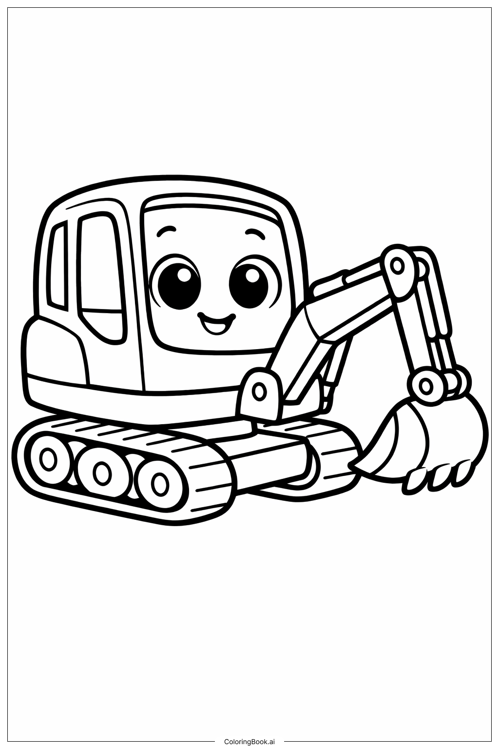 小宝宝挖掘机填色页