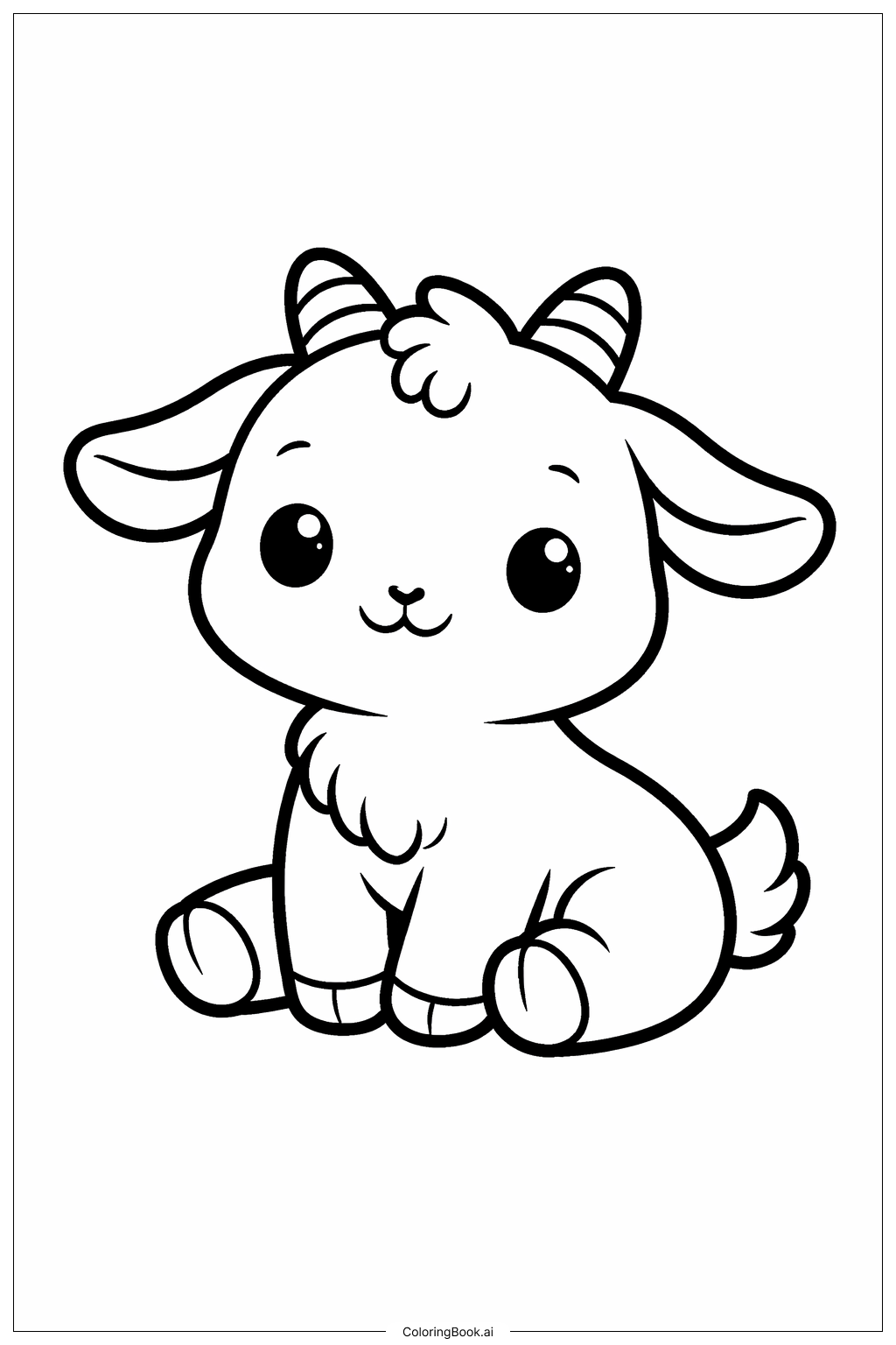  Página para colorear de Cabrito Sentado 