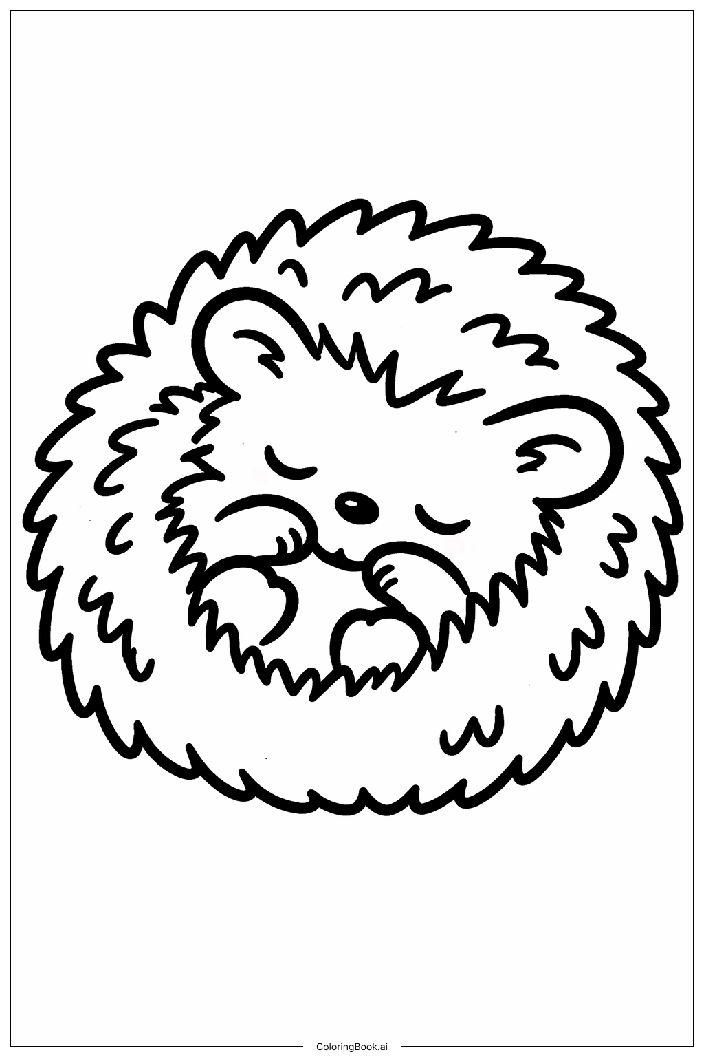  Baby-Igel schläft Ausmalseite 