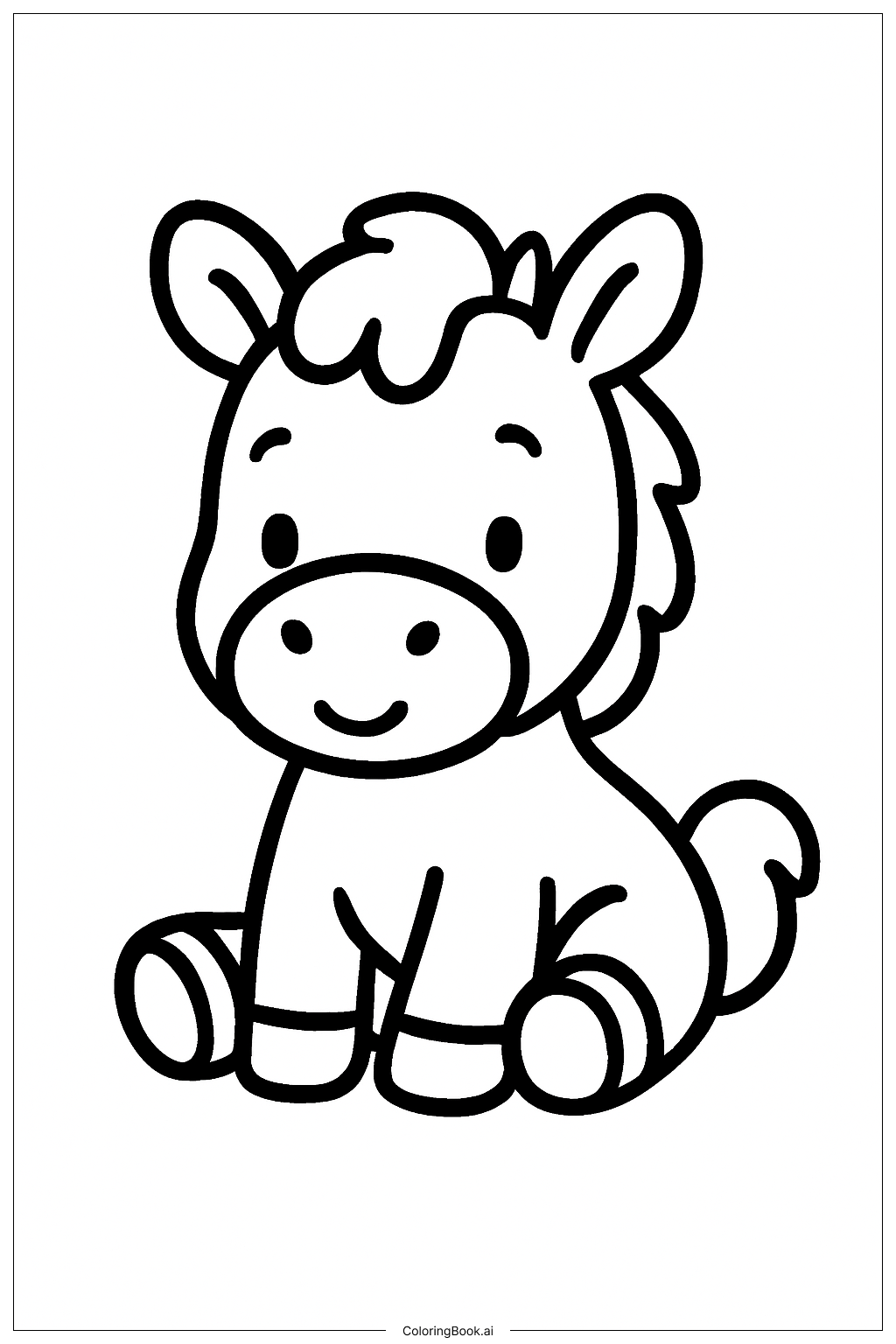  Baby Horses Coloring Page 