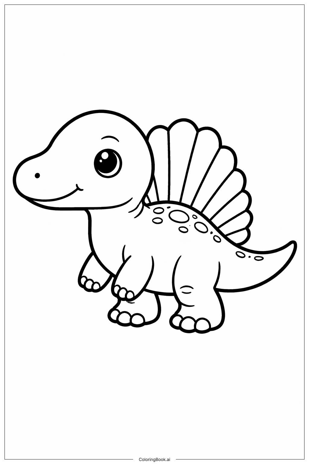  Página para colorir de Bebê Espinossauro em Pé 