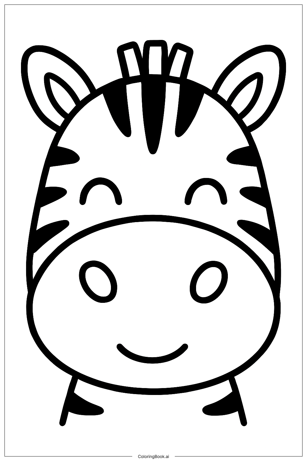  아기 얼룩말 코 클로즈업 색칠공부 페이지 