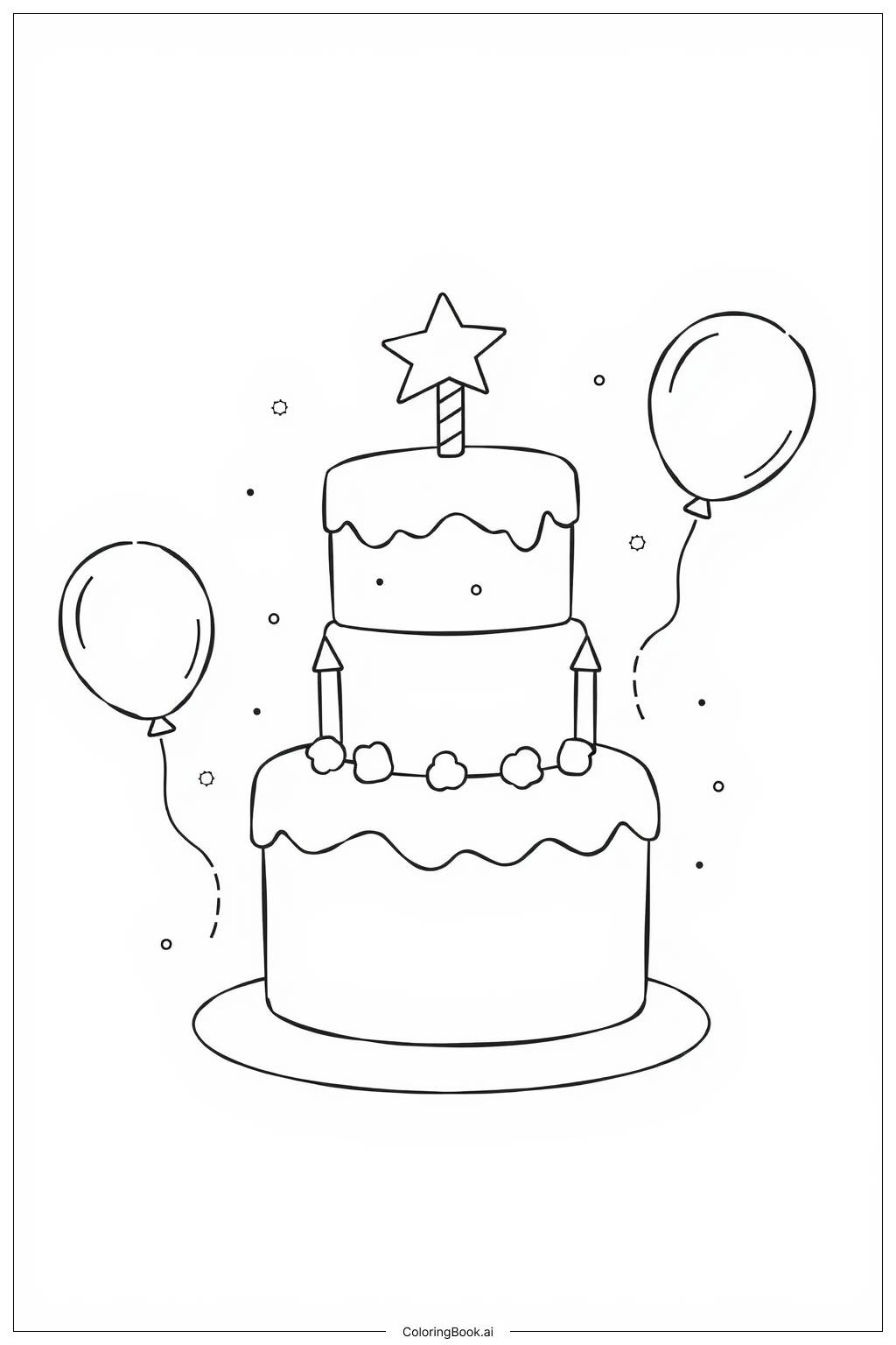  Decorated Cake Animals Coloring Page 