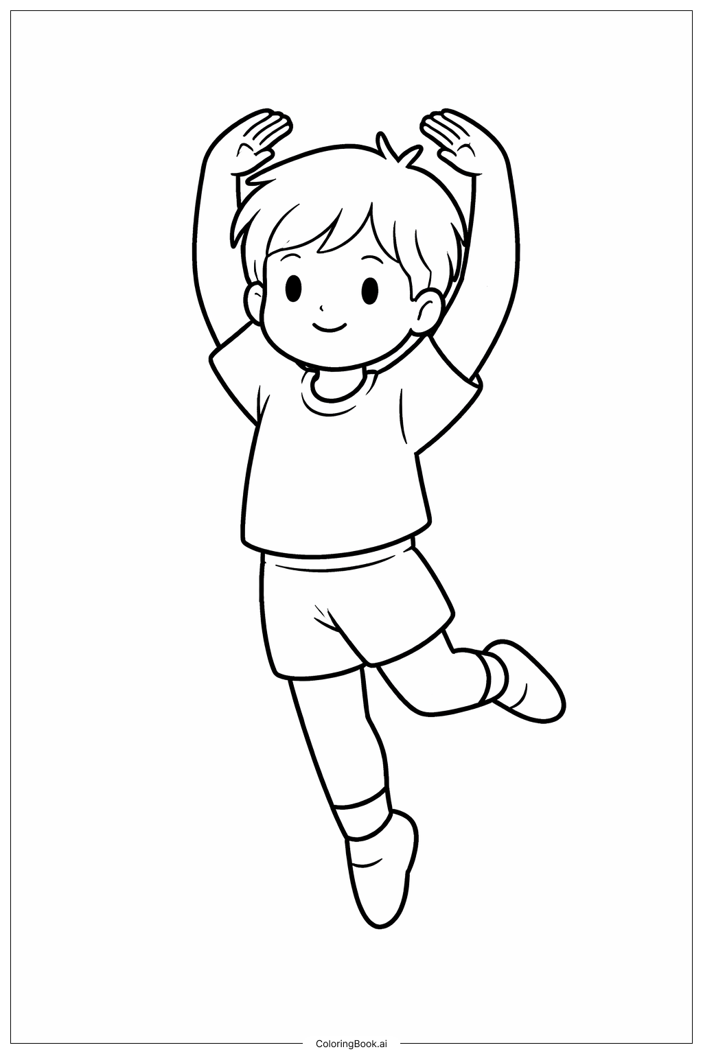 Página para colorir de Menino Bailarino Saltando